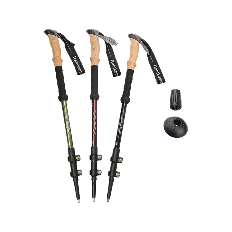 Bastones de senderismo retráctiles con bloqueo externo, bastones de trekking, bastones de senderismo de aleación de aluminio