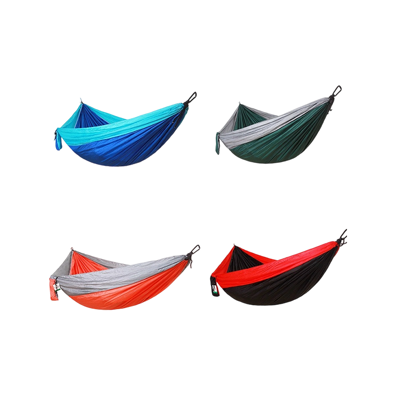 Hamaca de camping para exterior de tela de nailon tipo paracaídas, hamaca colgante de ocio Hamaca de camping para exterior de tela de nailon tipo paracaídas, hamaca colgante de ocio