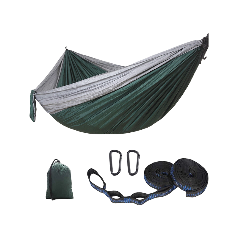Hamaca de camping para exterior de tela de nailon tipo paracaídas, hamaca colgante de ocio Hamaca de camping para exterior de tela de nailon tipo paracaídas, hamaca colgante de ocio
