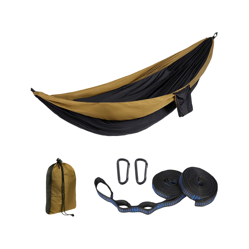 Hamaca de camping para exterior de tela de nailon tipo paracaídas, hamaca colgante de ocio Hamaca de camping para exterior de tela de nailon tipo paracaídas, hamaca colgante de ocio