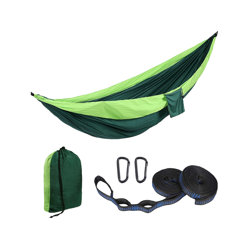 Hamaca de camping para exterior de tela de nailon tipo paracaídas, hamaca colgante de ocio Hamaca de camping para exterior de tela de nailon tipo paracaídas, hamaca colgante de ocio