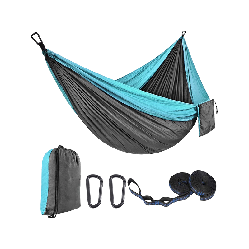 Hamaca de camping para exterior de tela de nailon tipo paracaídas, hamaca colgante de ocio Hamaca de camping para exterior de tela de nailon tipo paracaídas, hamaca colgante de ocio