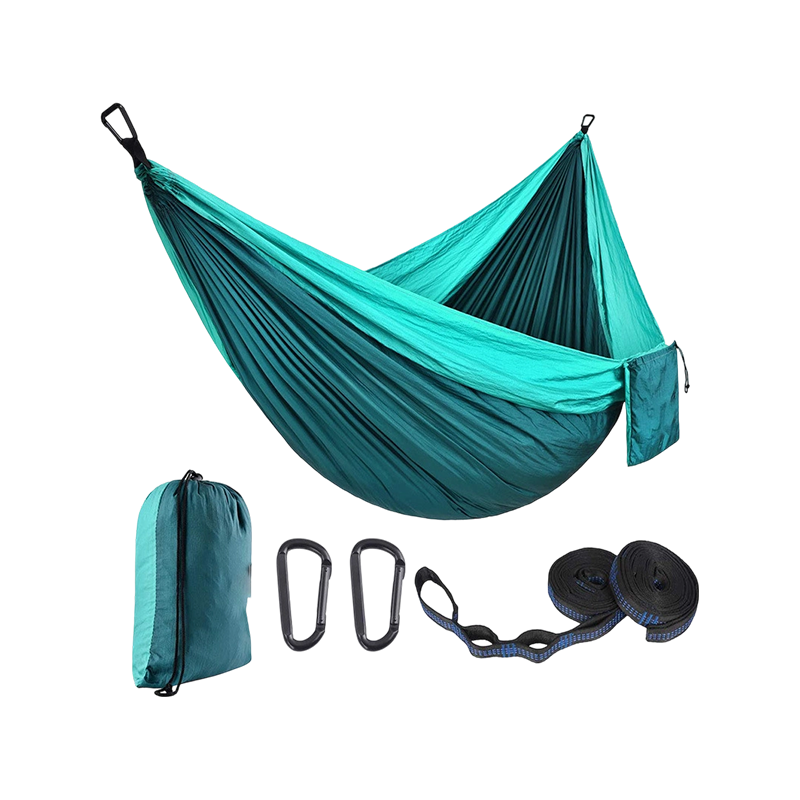Hamaca de camping para exterior de tela de nailon tipo paracaídas, hamaca colgante de ocio Hamaca de camping para exterior de tela de nailon tipo paracaídas, hamaca colgante de ocio