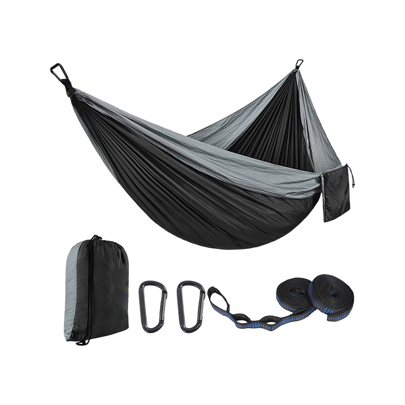 Hamaca de camping para exterior de tela de nailon tipo paracaídas, hamaca colgante de ocio Hamaca de camping para exterior de tela de nailon tipo paracaídas, hamaca colgante de ocio