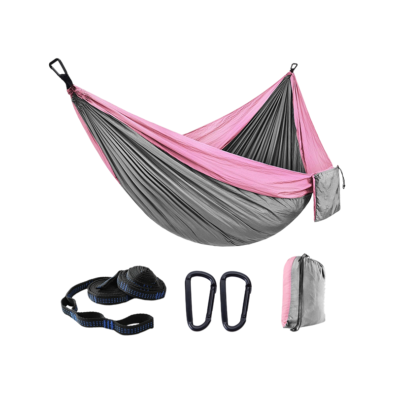 Hamaca de camping para exterior de tela de nailon tipo paracaídas, hamaca colgante de ocio Hamaca de camping para exterior de tela de nailon tipo paracaídas, hamaca colgante de ocio