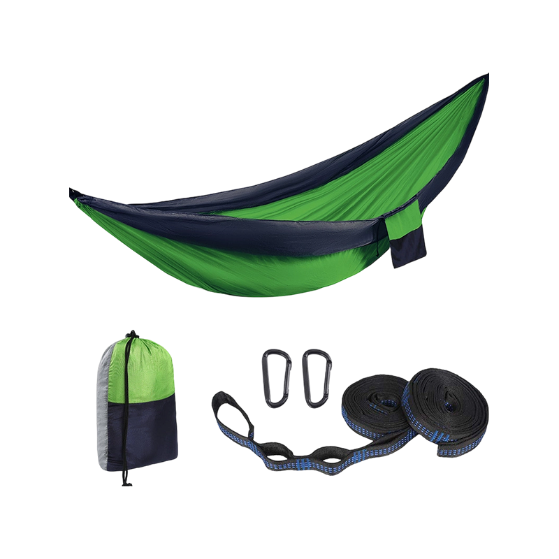 Hamaca de camping para exterior de tela de nailon tipo paracaídas, hamaca colgante de ocio Hamaca de camping para exterior de tela de nailon tipo paracaídas, hamaca colgante de ocio