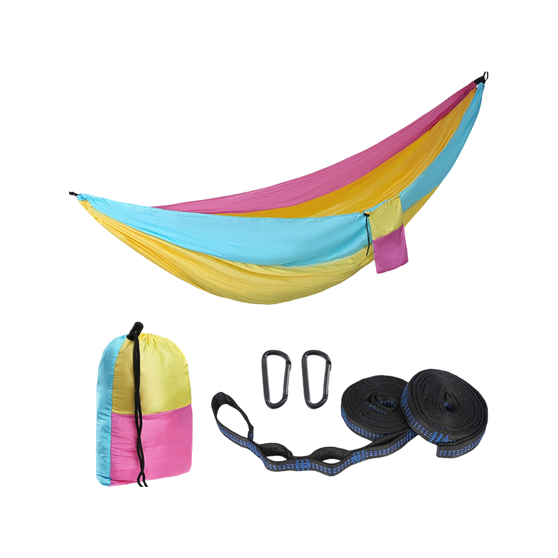 Hamaca de camping para exterior de tela de nailon tipo paracaídas, hamaca colgante de ocio Hamaca de camping para exterior de tela de nailon tipo paracaídas, hamaca colgante de ocio